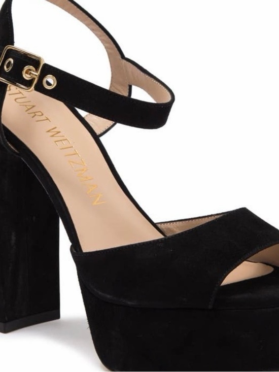 Stuart Weitzman Shoes - Stuart Weitzman Black Suede Ryder 95
Platform Sandal